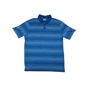 Nike Golf Tour Performance Mens Large Dri-fit Blue Striped Polo